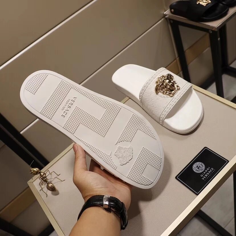 Versace Medusa Slide Pink Rubber Sandals Slippers - 6