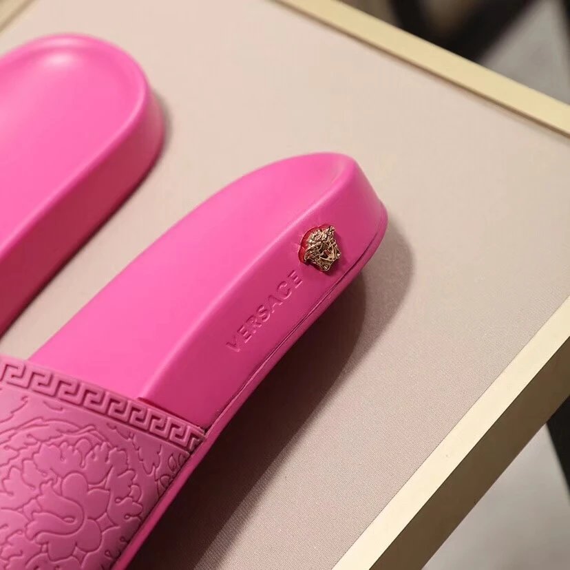 Versace Medusa Slide Pink Rubber Sandals Slippers - 11