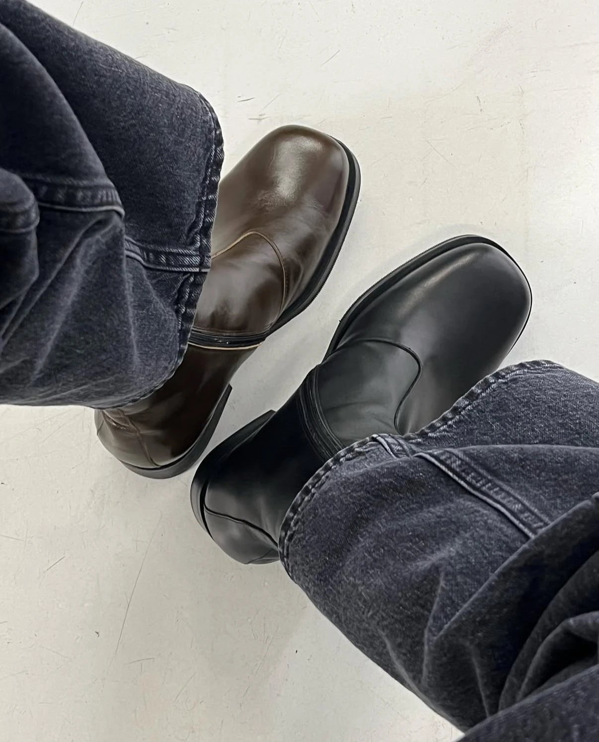 i795 | Ourl Camion Classic Style Genuine Leather Casual Retro Ankle Boots Two-Tone