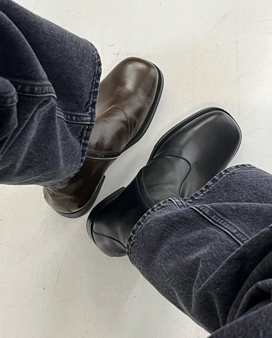 i795 | Ourl Camion Classic Style Genuine Leather Casual Retro Ankle Boots Two-Tone