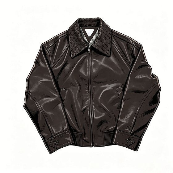 Braided Collar Dark Brown Nappa Lamb Leather Jacket