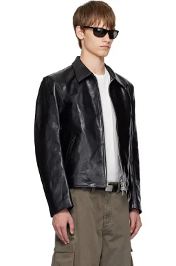 thumbnail for i795ol 24FW Mini Jacket Shiny cropped cowhide jacket