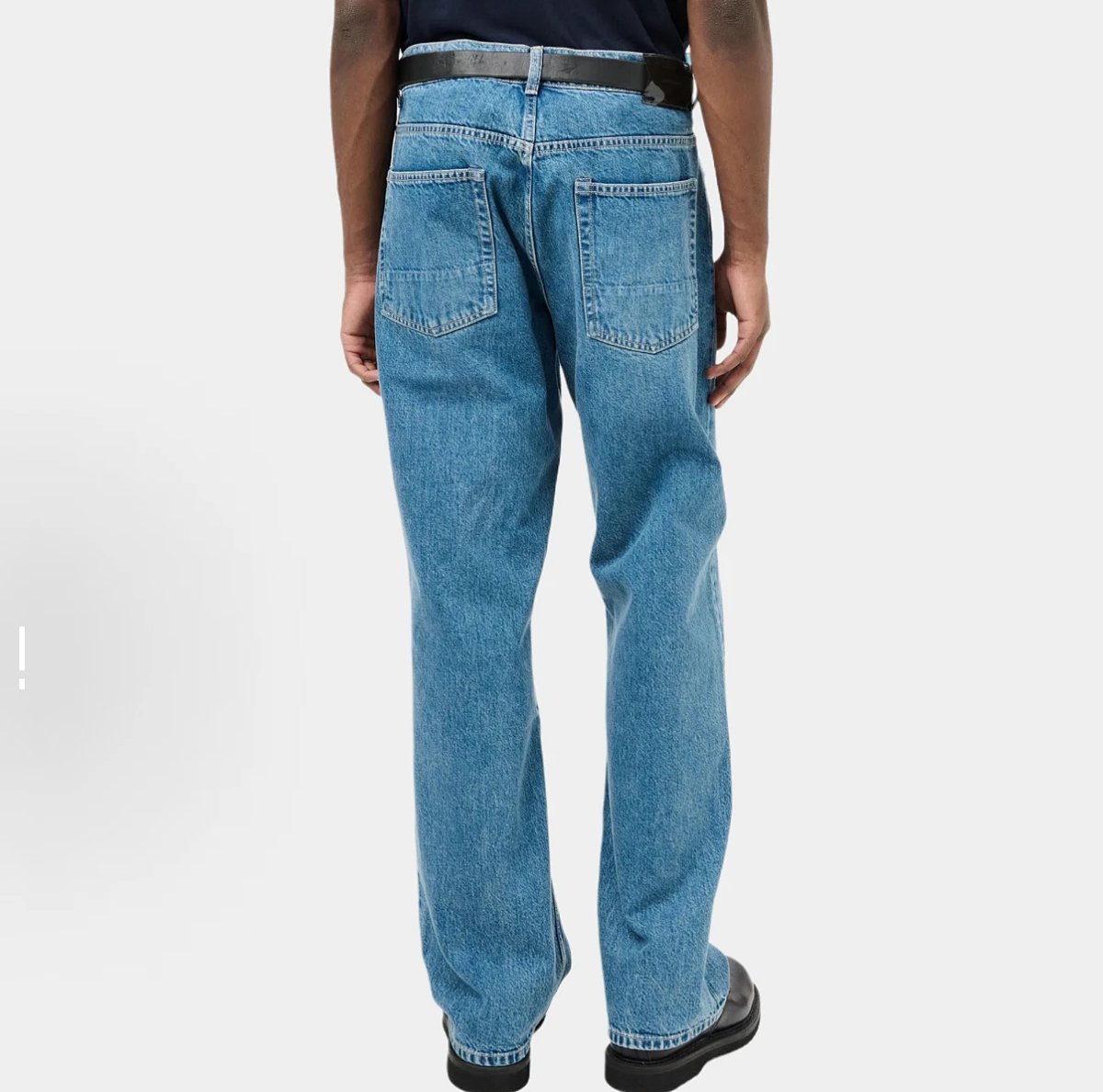 Straight-Leg Washed Jeans, Solid Color, Commuter Fit
