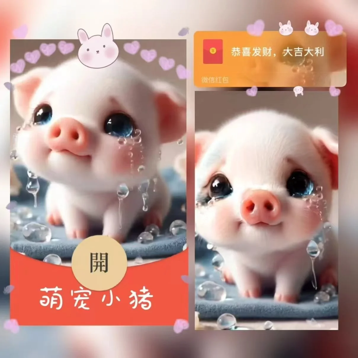 【卡密兑换】微信红包封面『可爱小猪』官方卡密丨端内兑换丨24小时自助提卡！