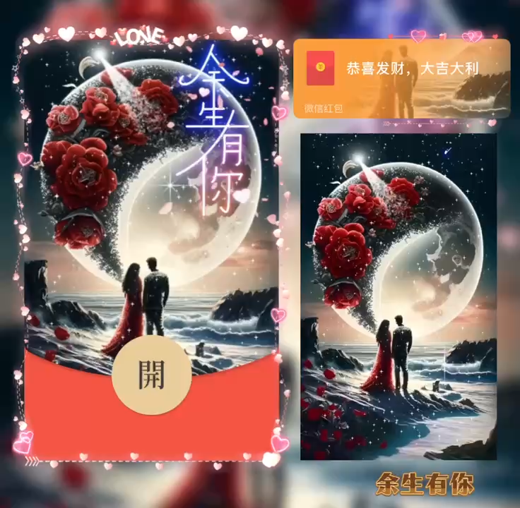 【红包封面】😘余生有你/BAO