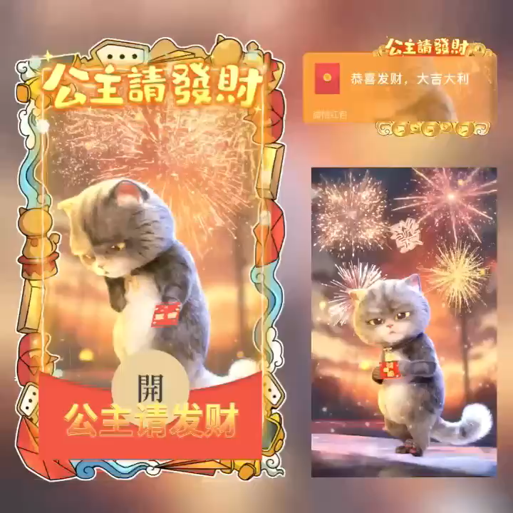 【红包封面】公主请发财/斑布猫