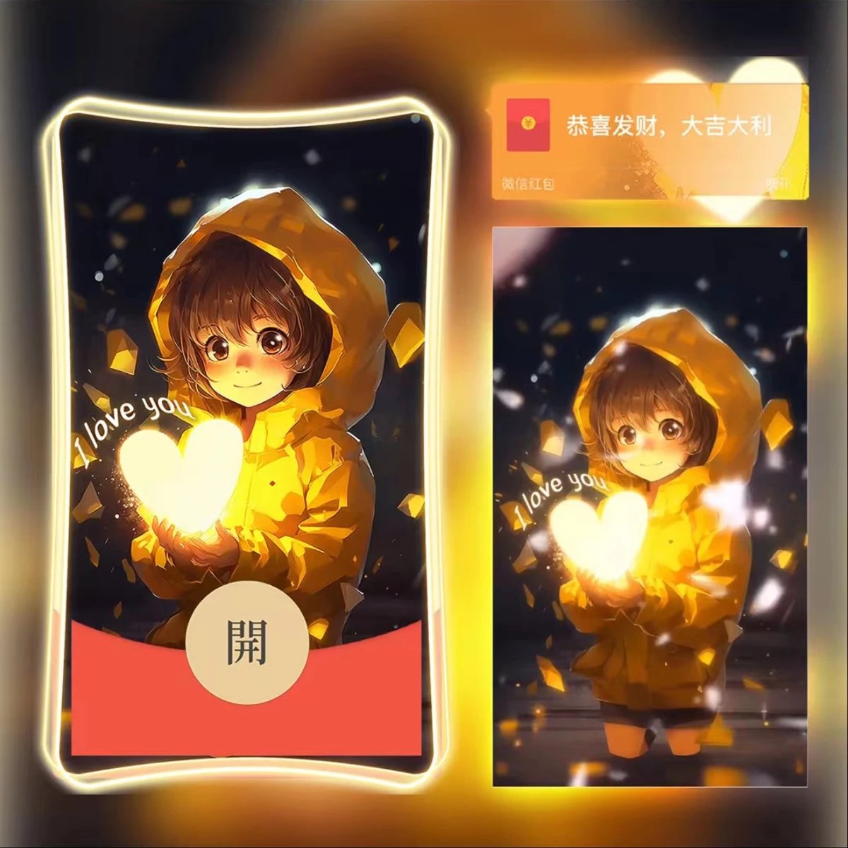 【红包封面】😘发光爱心男孩/DT