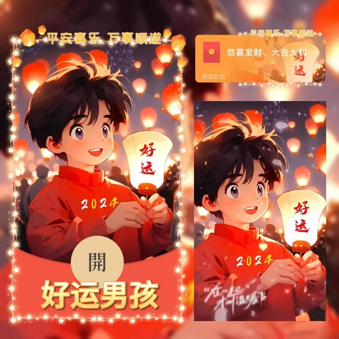 【红包封面】😘好运男孩/BC