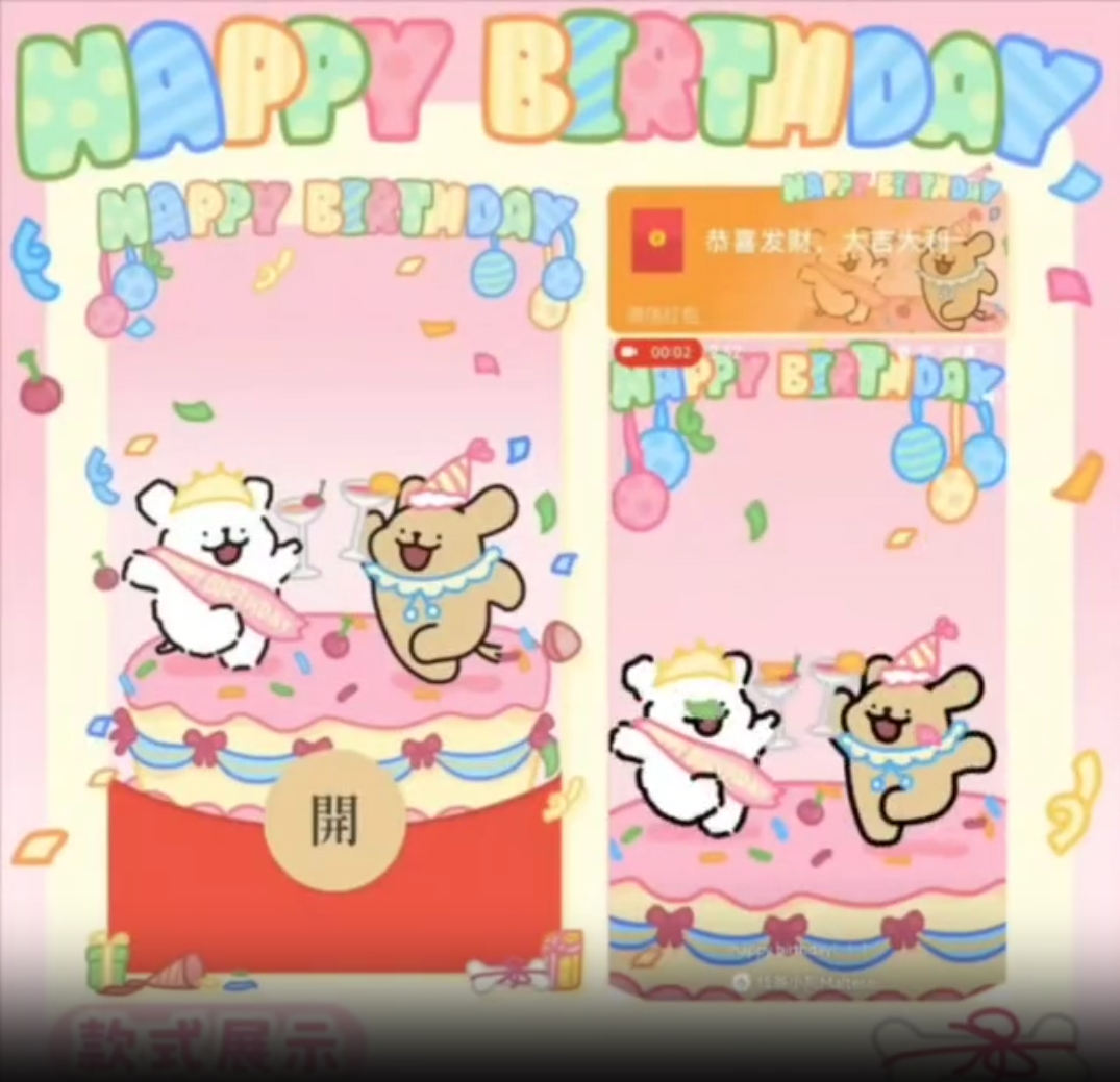 线条小狗生日快乐红包封面皮肤