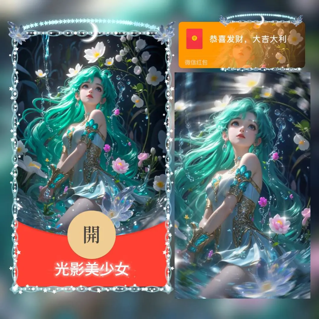 【卡密兑换】微信红包封面『光影美少女』官方卡密丨端内兑换丨24小时自助提卡！