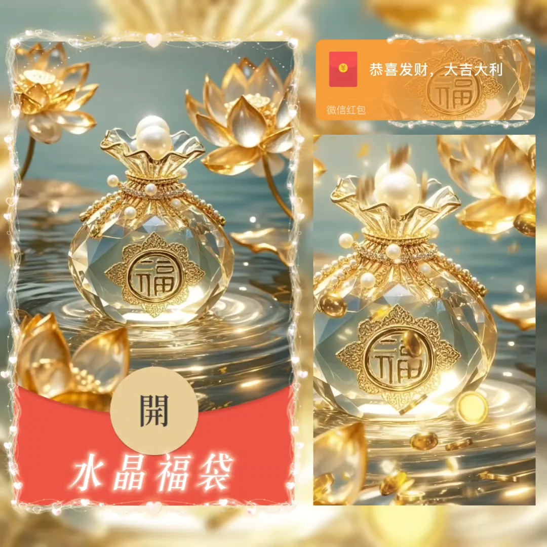 【卡密兑换】微信红包封面『水晶福袋/didi』官方卡密丨端内兑换丨24小时自助提卡！