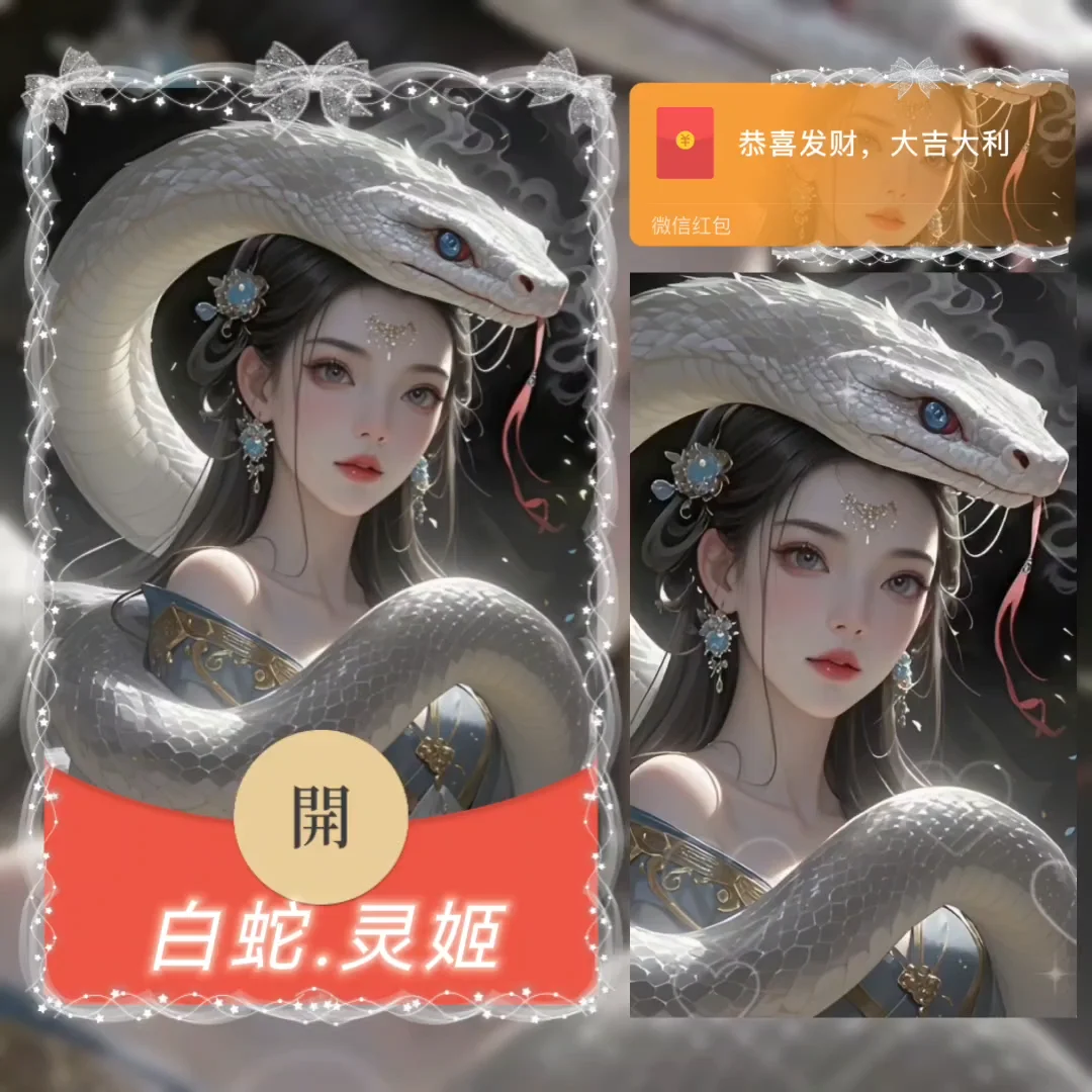 【卡密兑换】微信红包封面『白蛇.灵姬』官方卡密丨端内兑换丨24小时自助提卡！