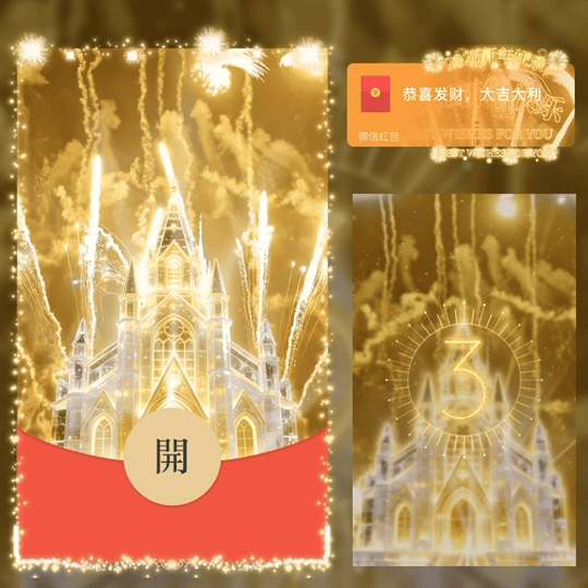 2026金色新年快乐烟花/动态红包封面皮肤