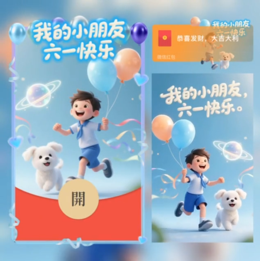 我的小朋友.六一快乐/男/SVIP红包封面皮肤