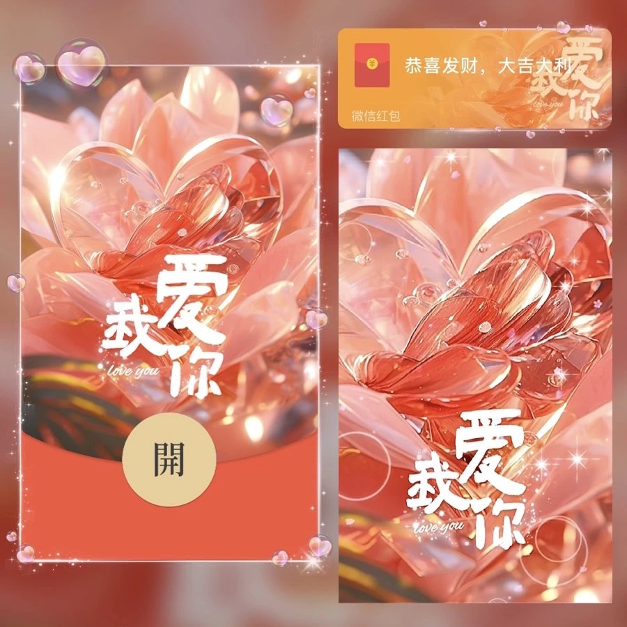 【红包封面】😘粉色我爱你/YC