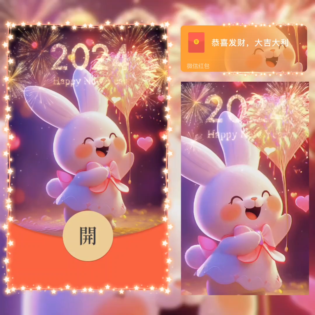 【红包封面】2024新年兔兔
