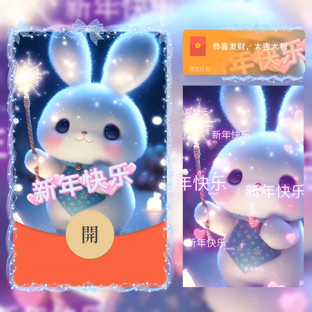 【红包封面】新年快乐兔兔