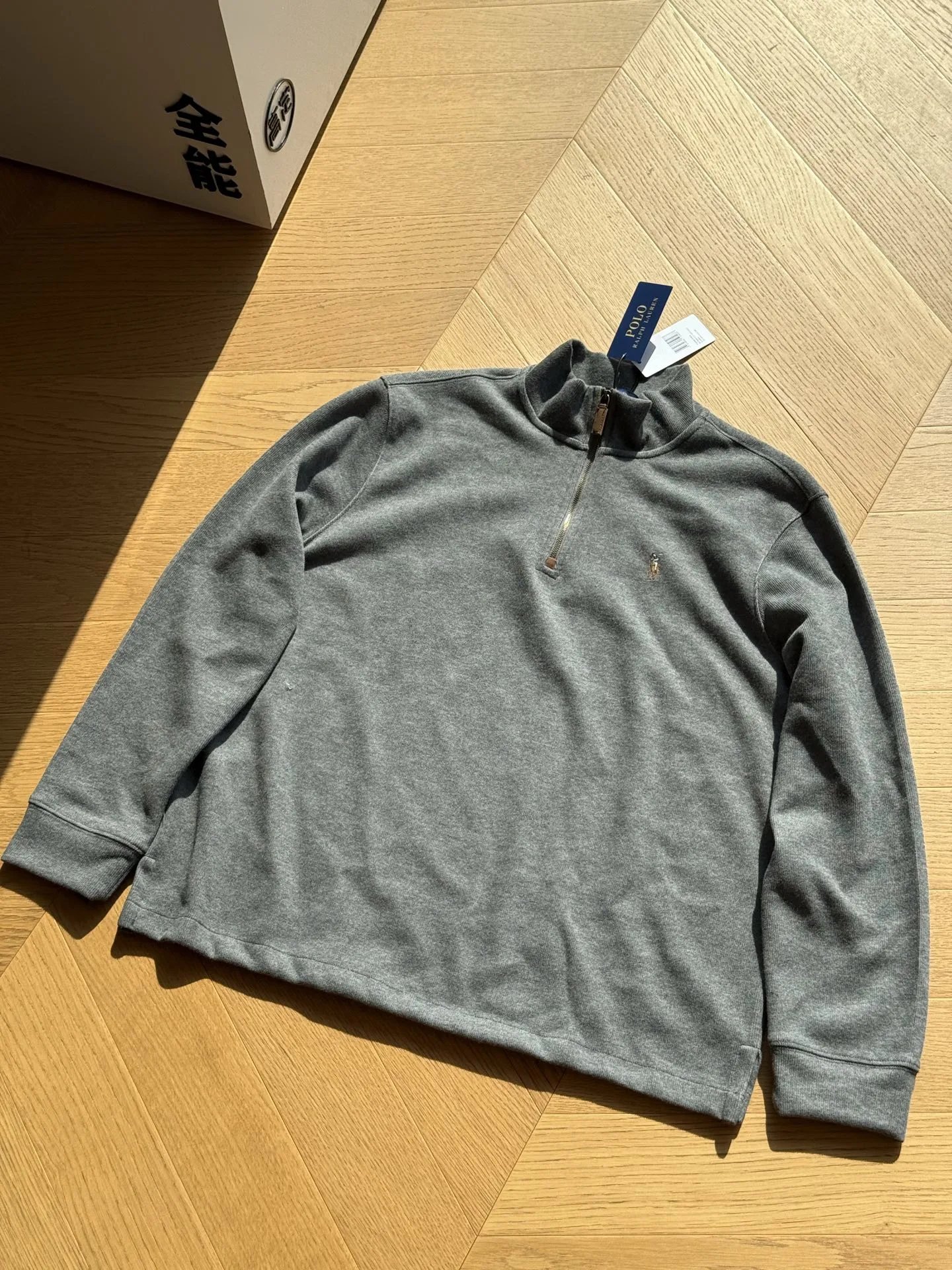 Color Logo Half-Zip Fleece Stand Collar (Dark Gray)