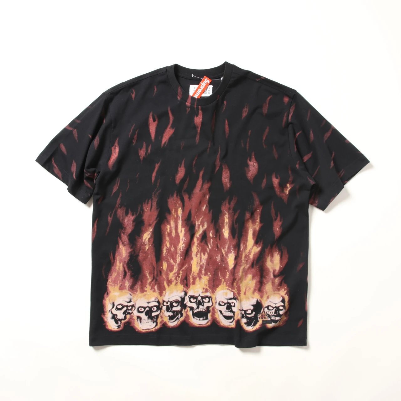 SUP * MM6 Co branded Flame Printed T-shirt