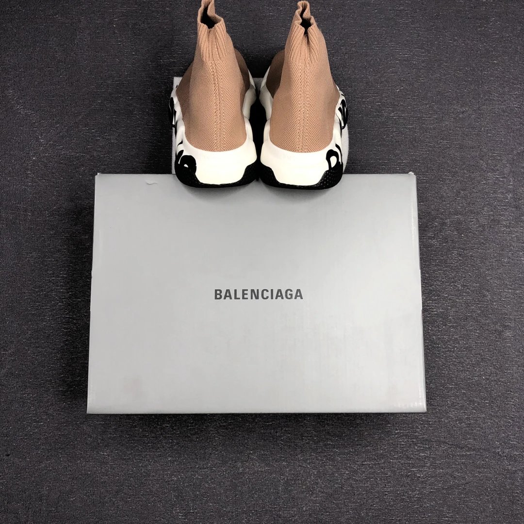 Unisex Knit Sock Sneakers TPU Sole Speed Style in Camel - Gallery Image 9 - Detailed View