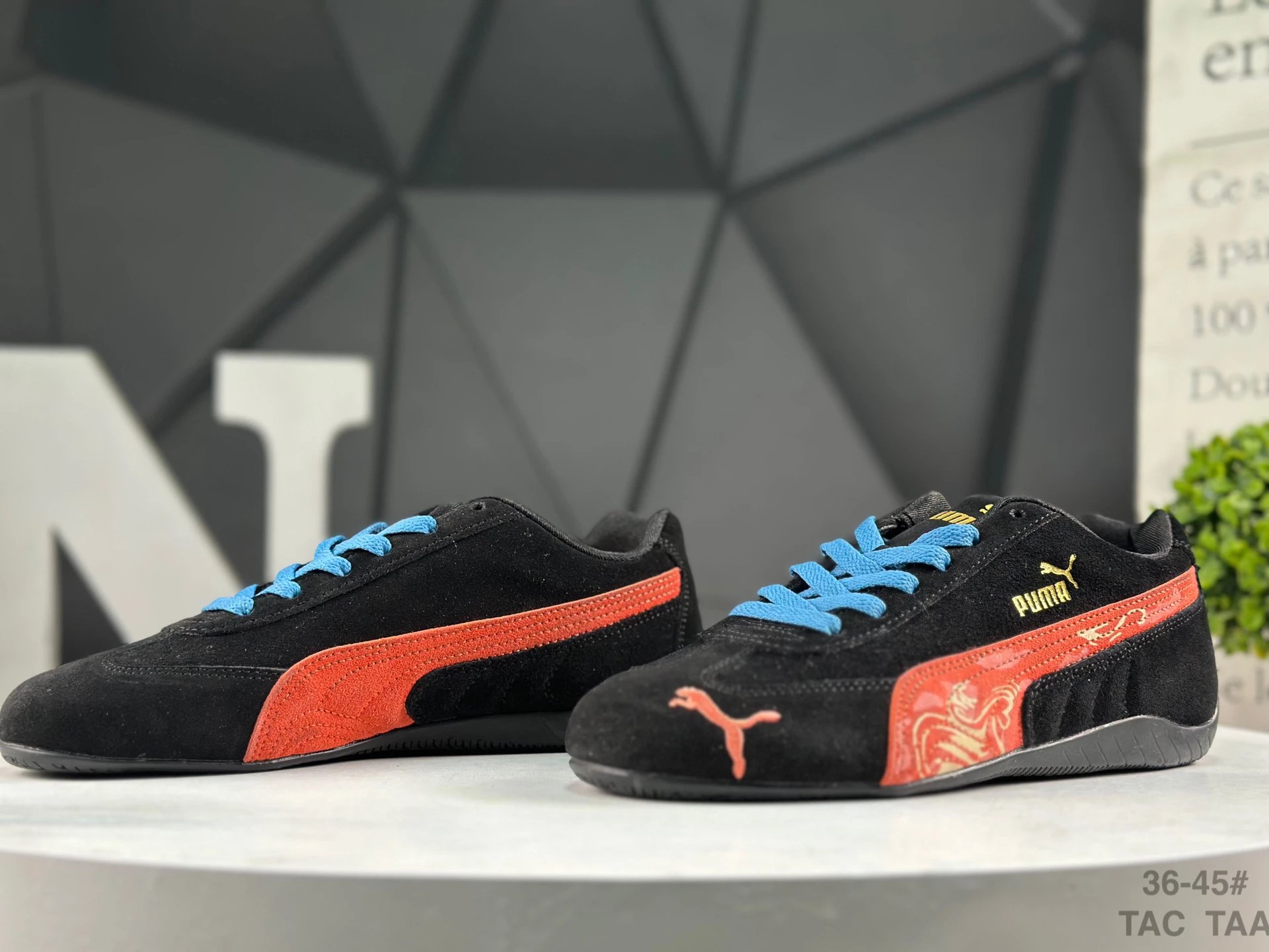 Puma Speed OG Sneakers Black Orange - Gallery Image 5 - Detailed View