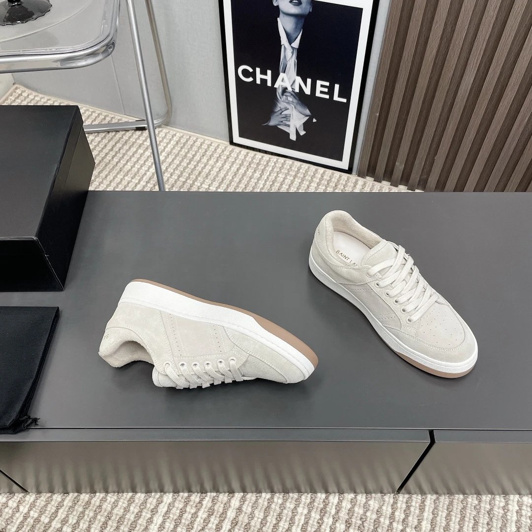 Saint Laurent SL61 Low Sneakers Beige - Gallery Image 7 - Detailed View