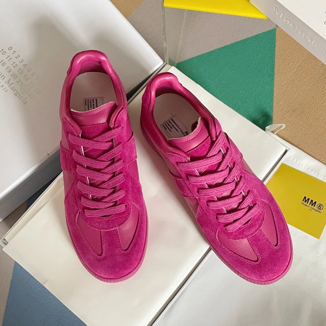 Maison Margiela MM6 Pink German Trainers - Gallery Image 2 - Detailed View