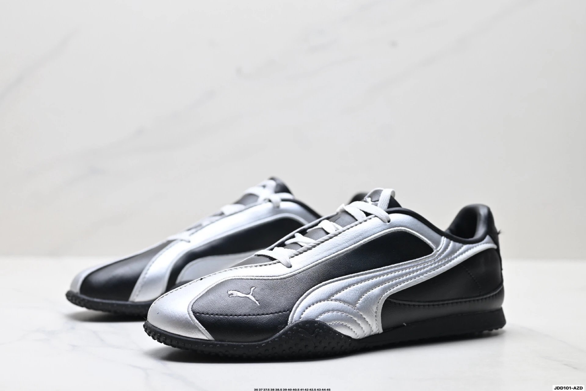 PUMA Bella V2 Leather Sneakers Black Silver - Gallery Image 4 - Detailed View