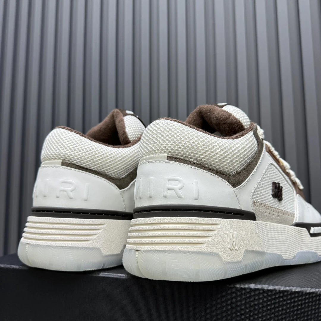 Low Top Leather Mesh Skate Shoes Ivory Mocha - Gallery Image 9 - Detailed View