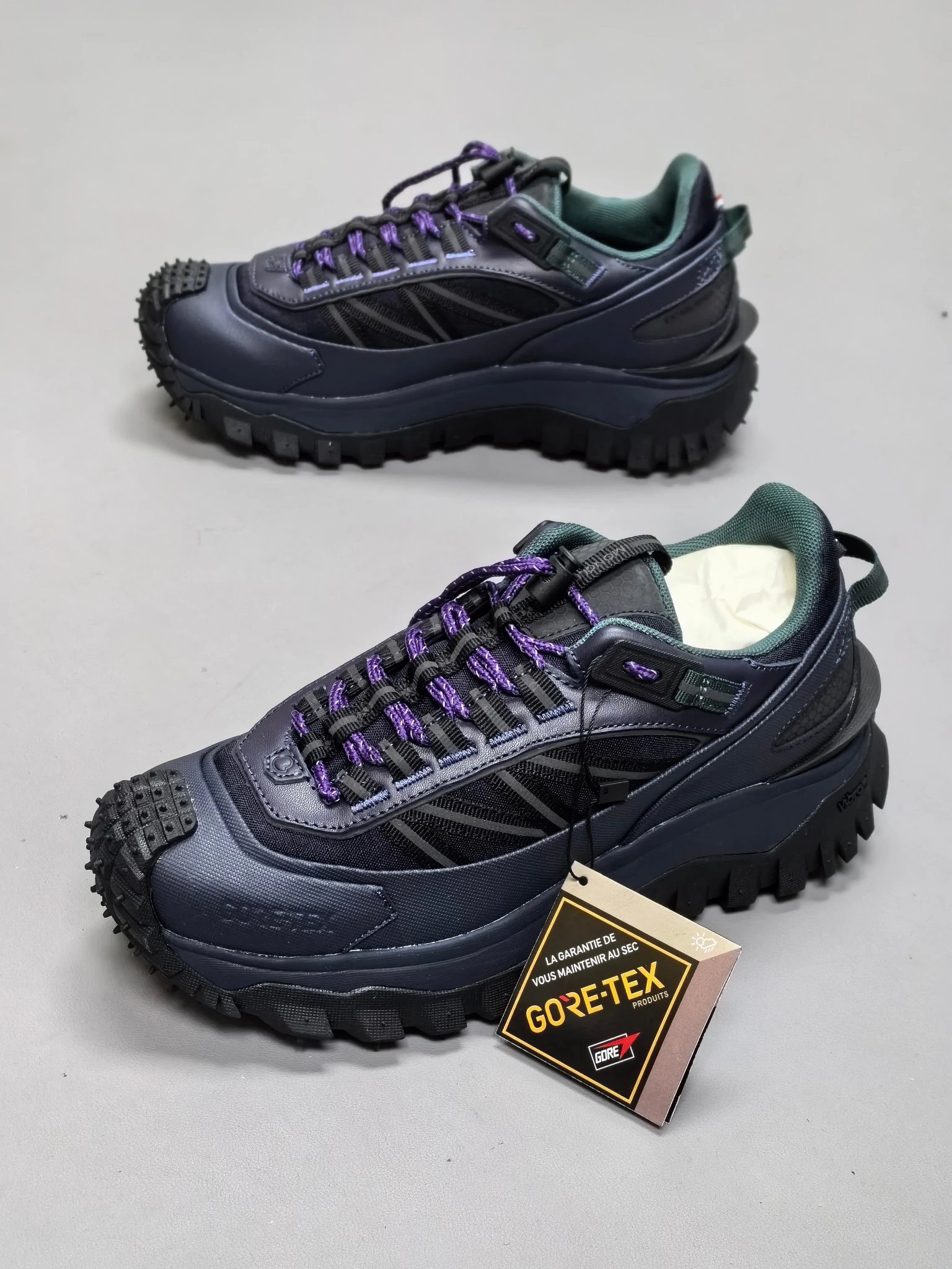 Moncler Trailgrip GTX Rubber Sneakers Navy blue - Gallery Image 8 - Detailed View