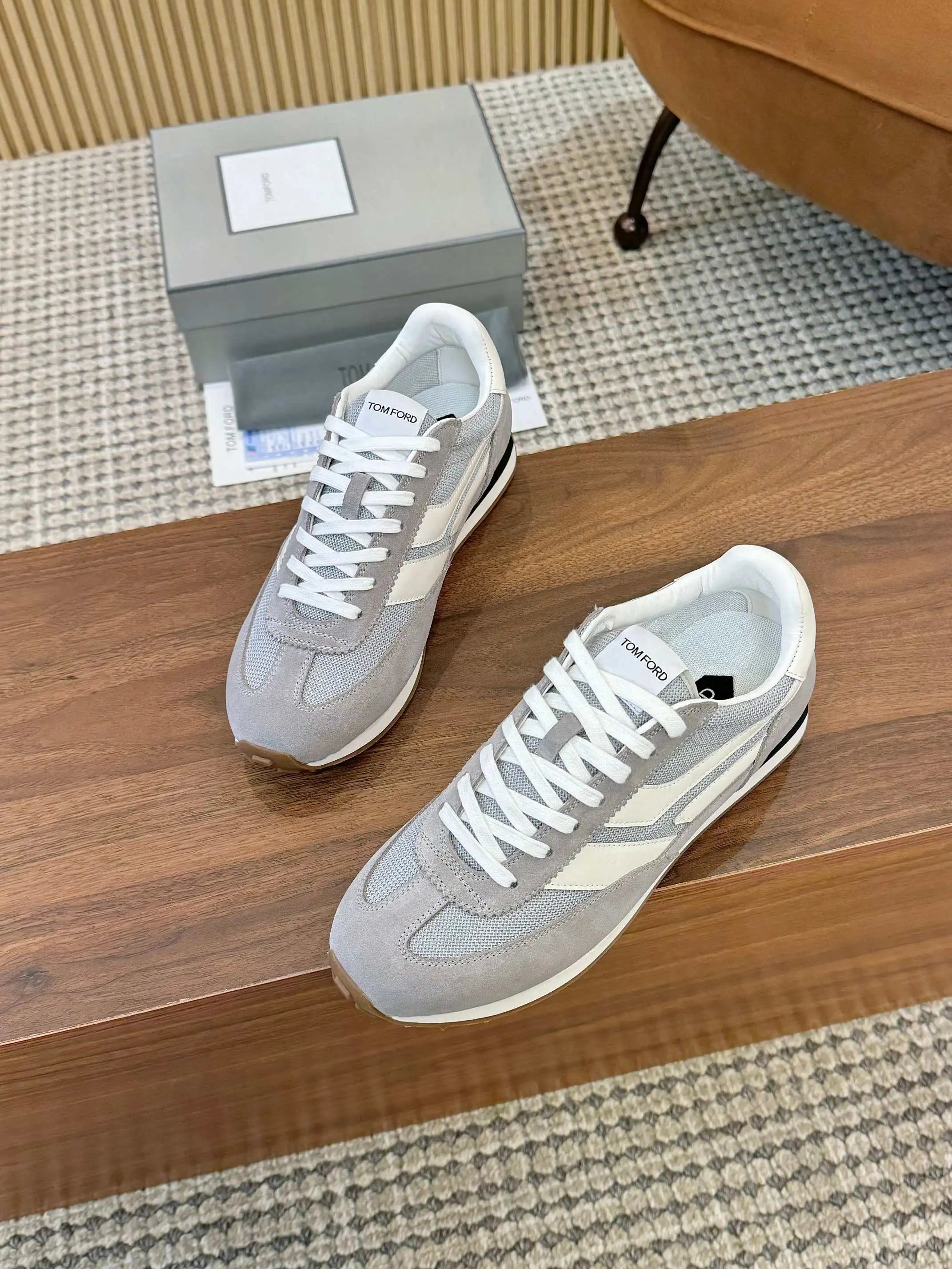 Retro Suede Mesh Low Top Sneakers Ash Grey - Gallery Image 6 - Detailed View