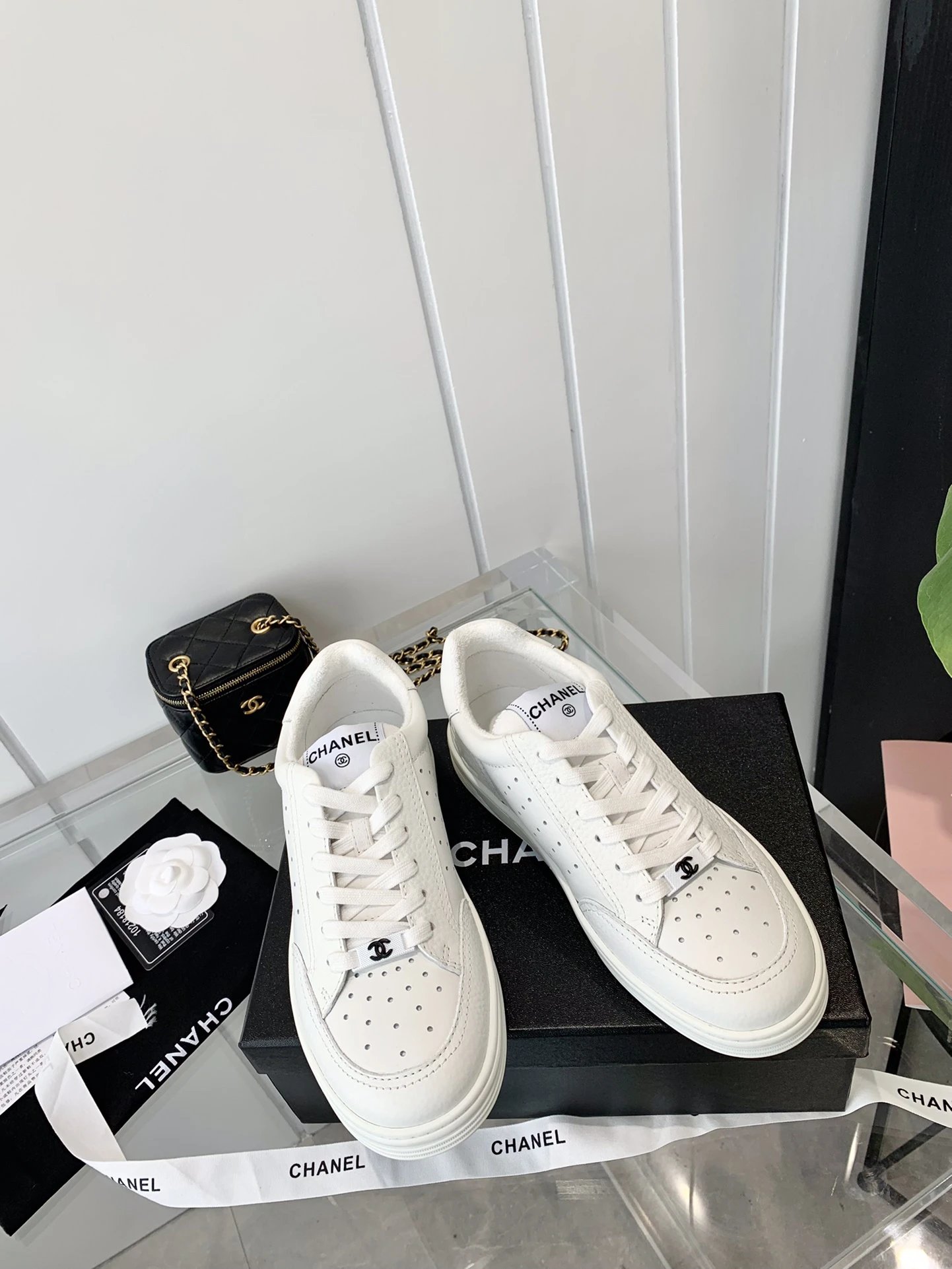Chanel White Logo Sneakers - Gallery Image 2 - Detailed View