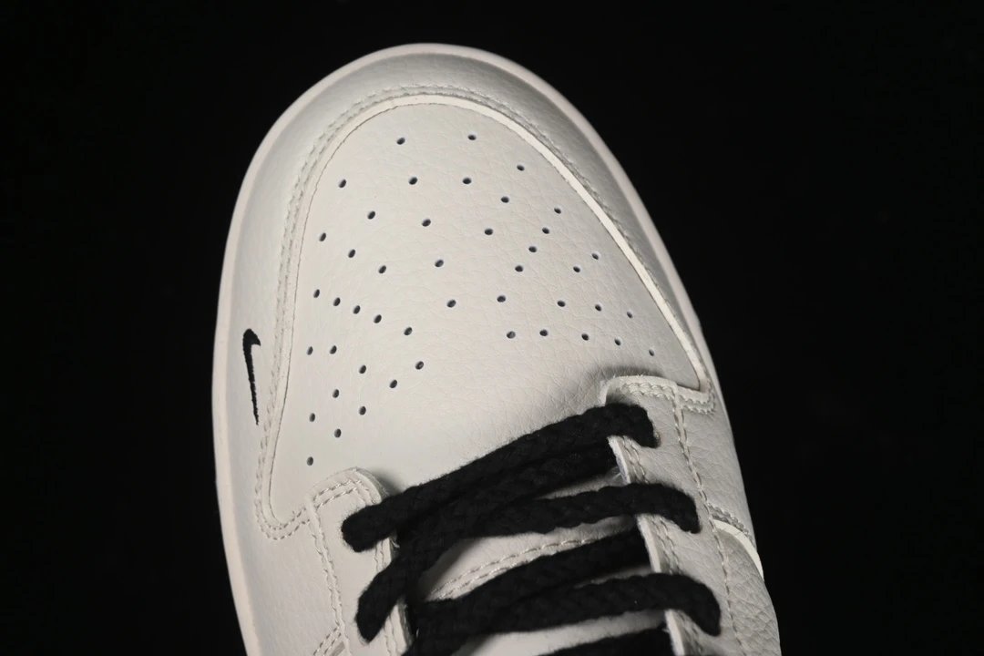 Limited Edition Leather Low-top Sneakers in Cream Noir - Gallery Image 7 - Detailed View