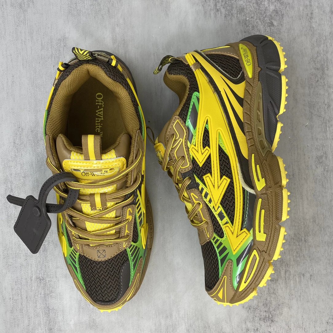 Retro Mesh EVA Trail Running Sneakers in Amber Yellow - Gallery Image 3 - Detailed View