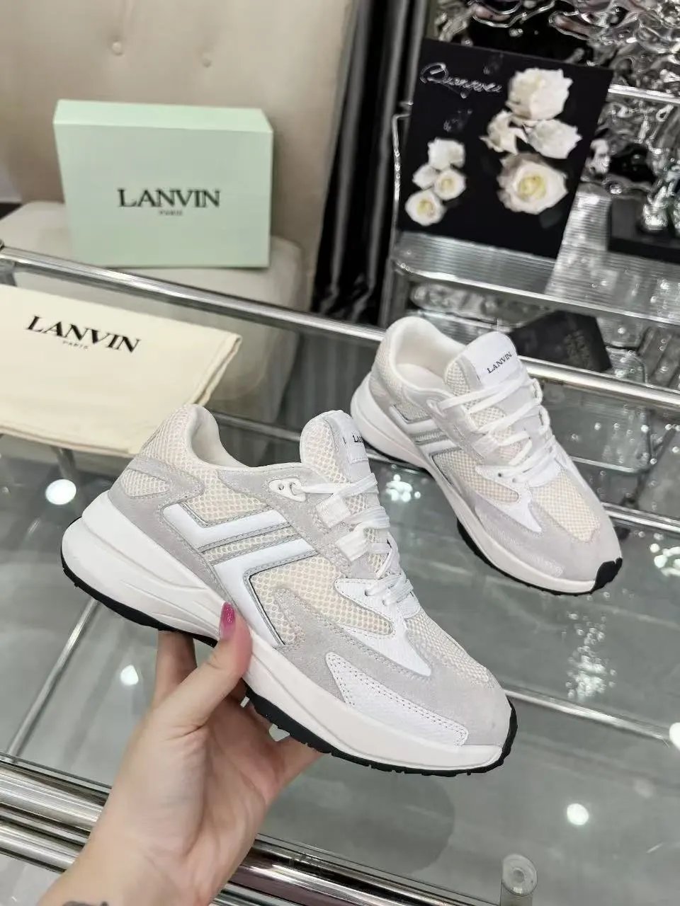 Lanvin Clay Sneakers White - Gallery Image 6 - Detailed View