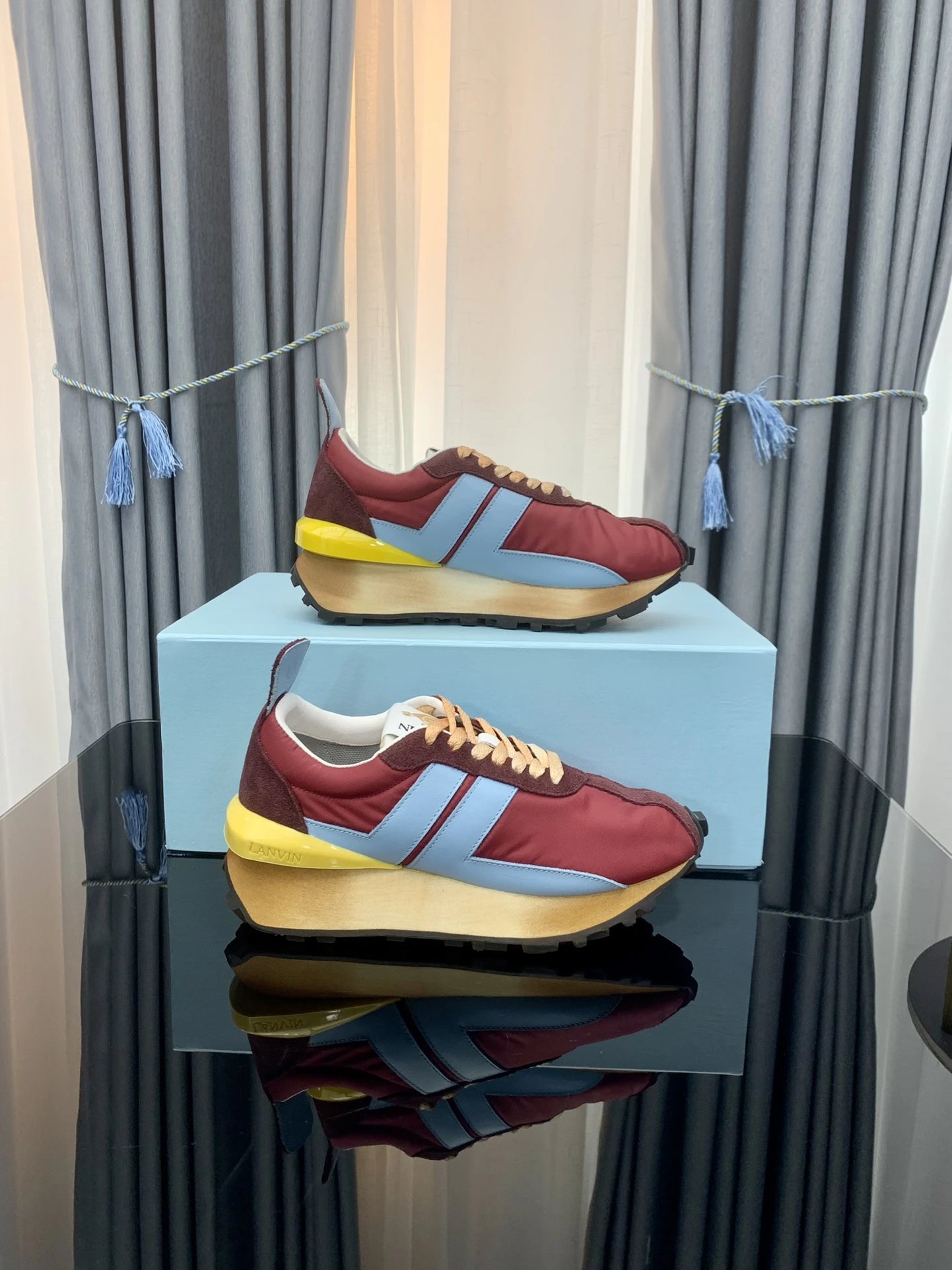 Lanvin Retro Sneakers Red Blue - High Quality Product Image - Cnfans