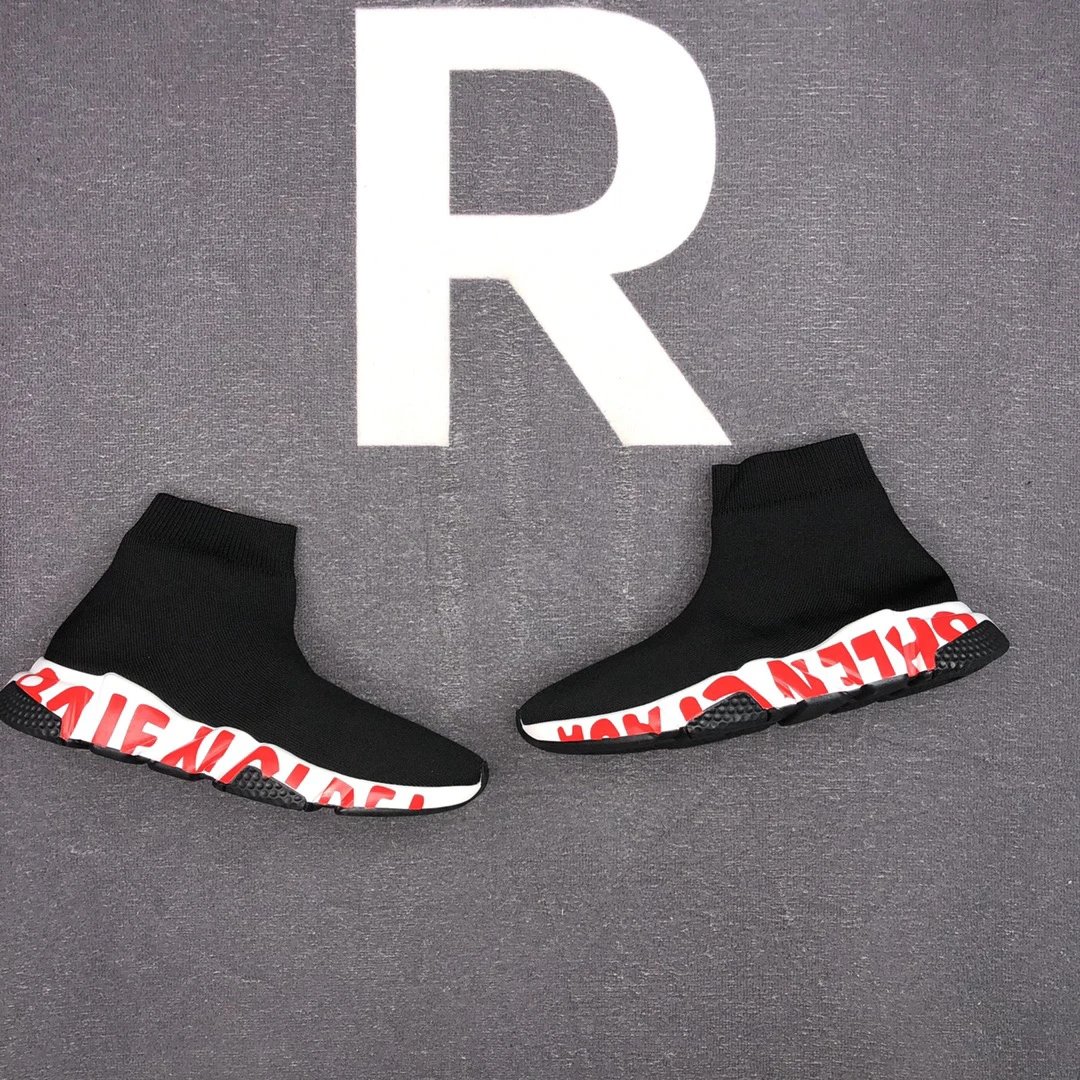 Unisex Sock Sneakers Breathable Knit Sole Black Crimson - Gallery Image 5 - Detailed View