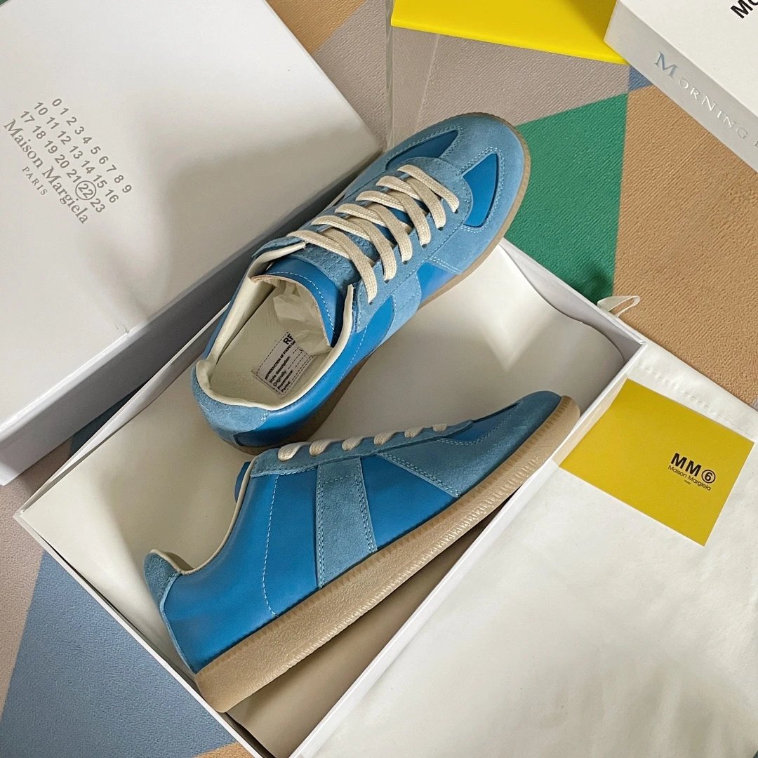 Maison Margiela MM6 Blue German Trainers - Gallery Image 5 - Detailed View