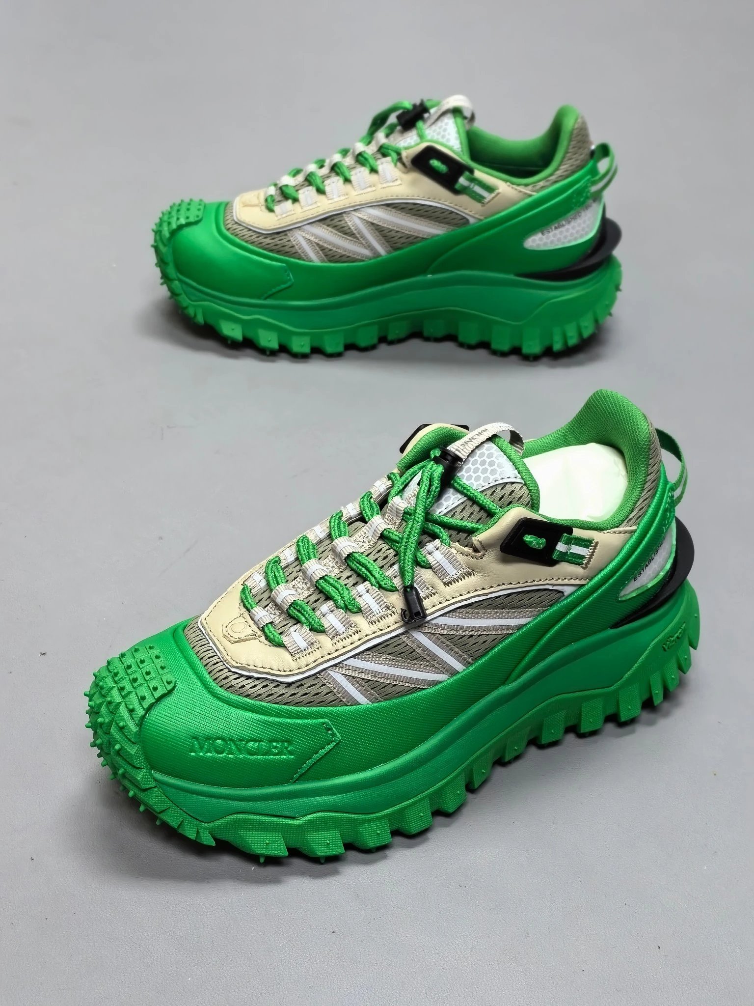 Moncler Trailgrip GTX Rubber Sneakers Green - Gallery Image 8 - Detailed View