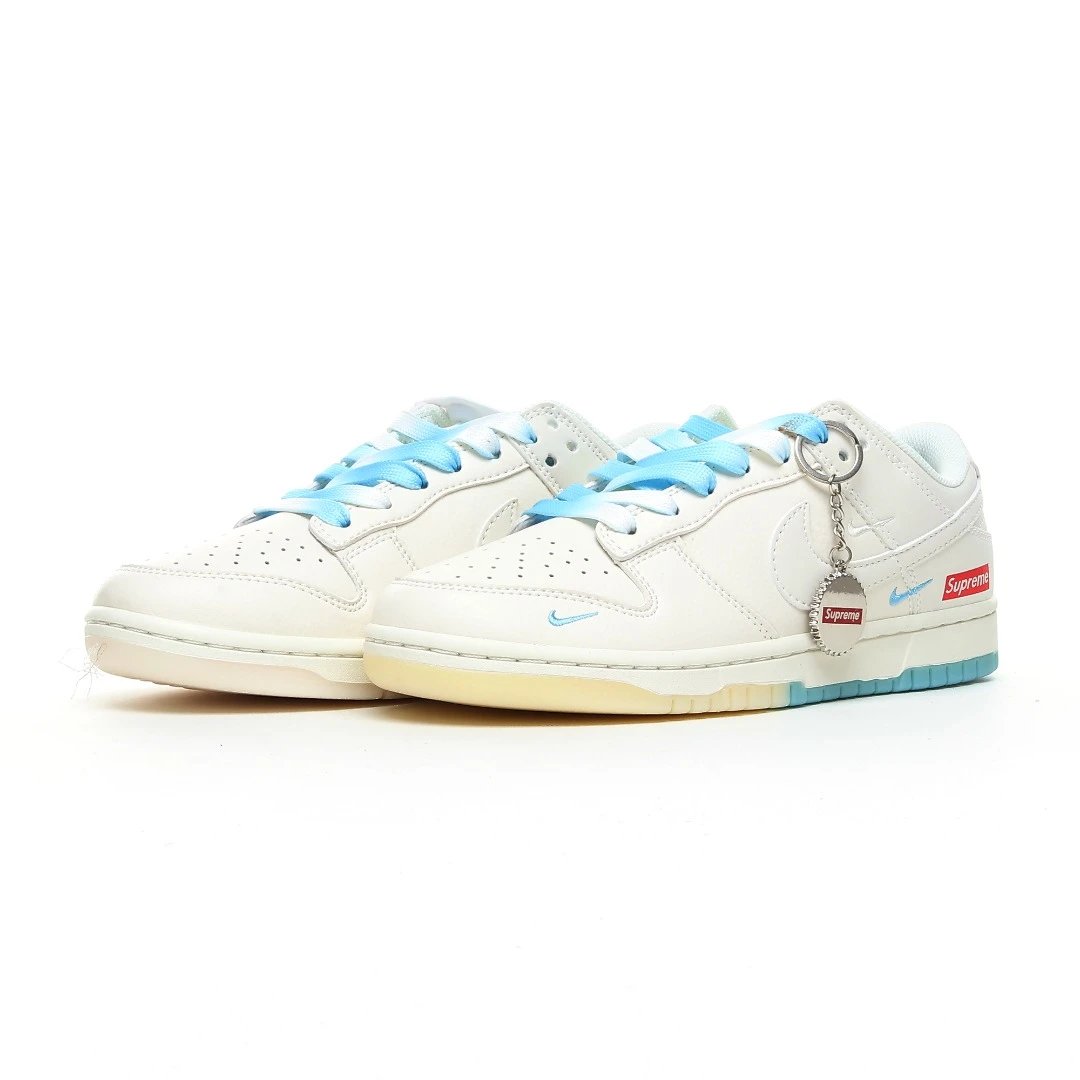 Low Top Sneakers Ivory Blue - Gallery Image 2 - Detailed View