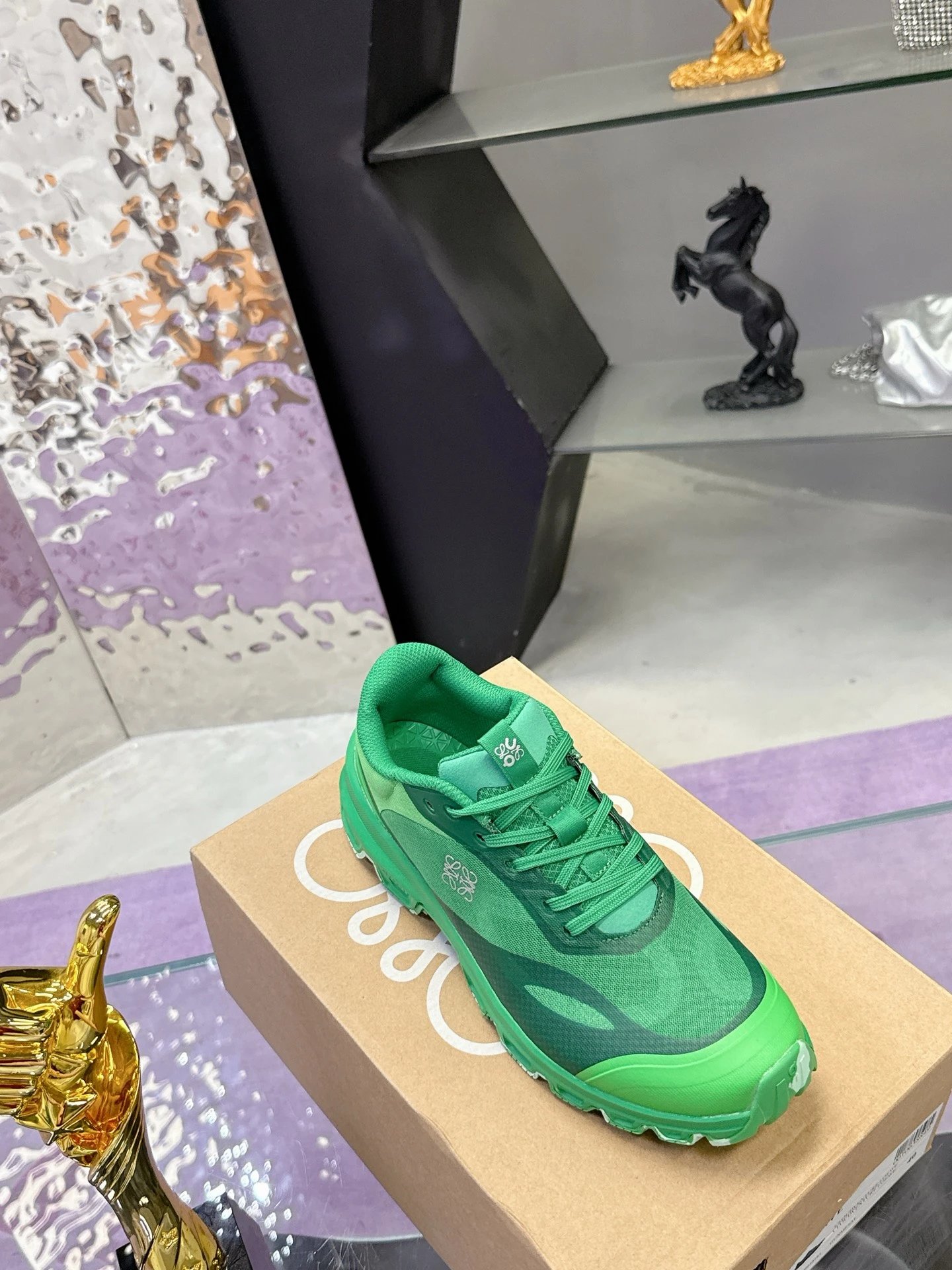Loewe x On Running 3.0 Cloudtilt Sneakers Green - Gallery Image 4 - Detailed View
