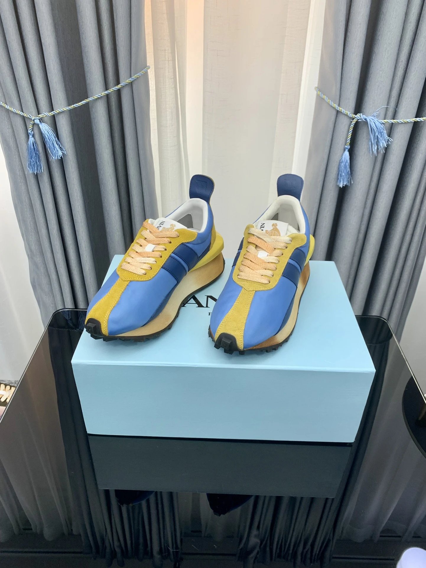 Lanvin Retro Sneakers Blue - Gallery Image 6 - Detailed View