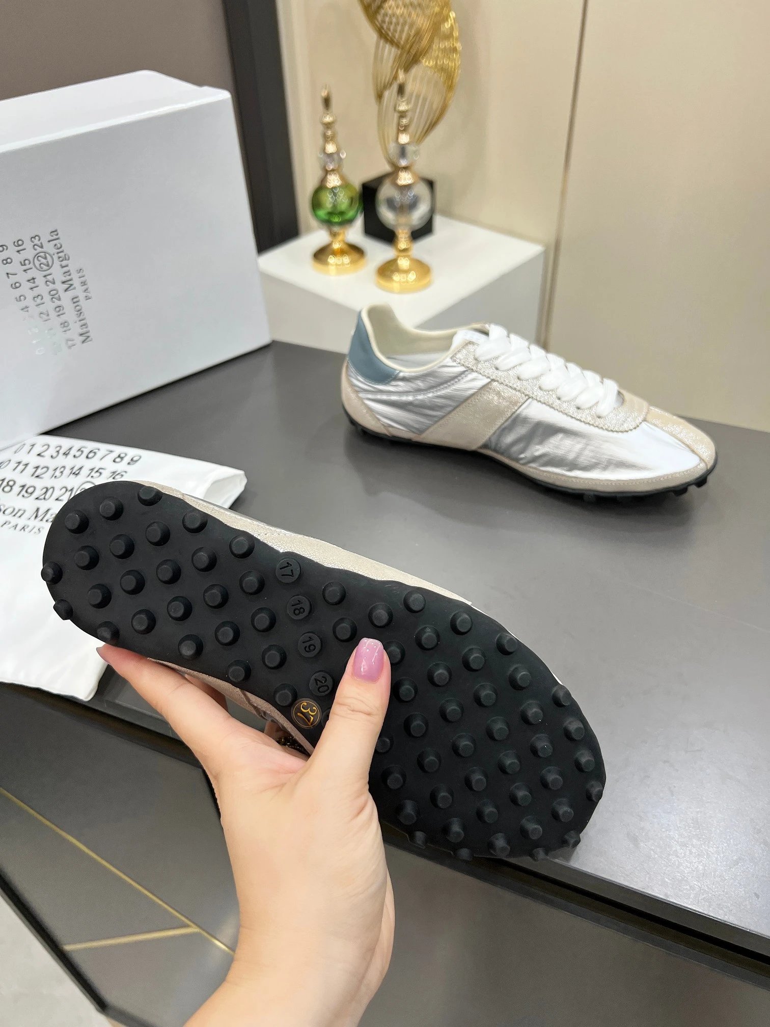 Maison Margiela MM6 Sinters Trainers Silver - Gallery Image 8 - Detailed View