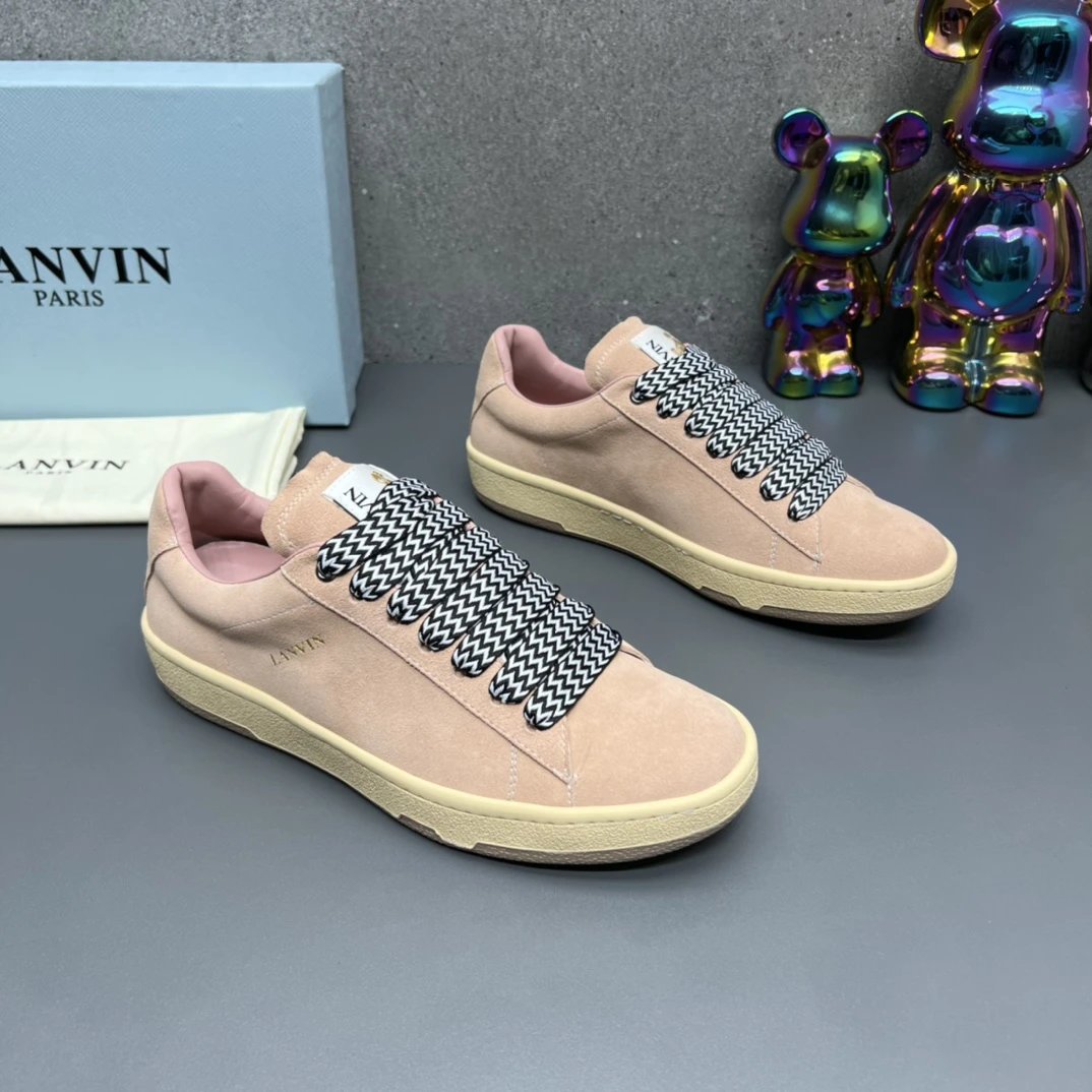 Lanvin Suede Sneakers Pink - Gallery Image 3 - Detailed View