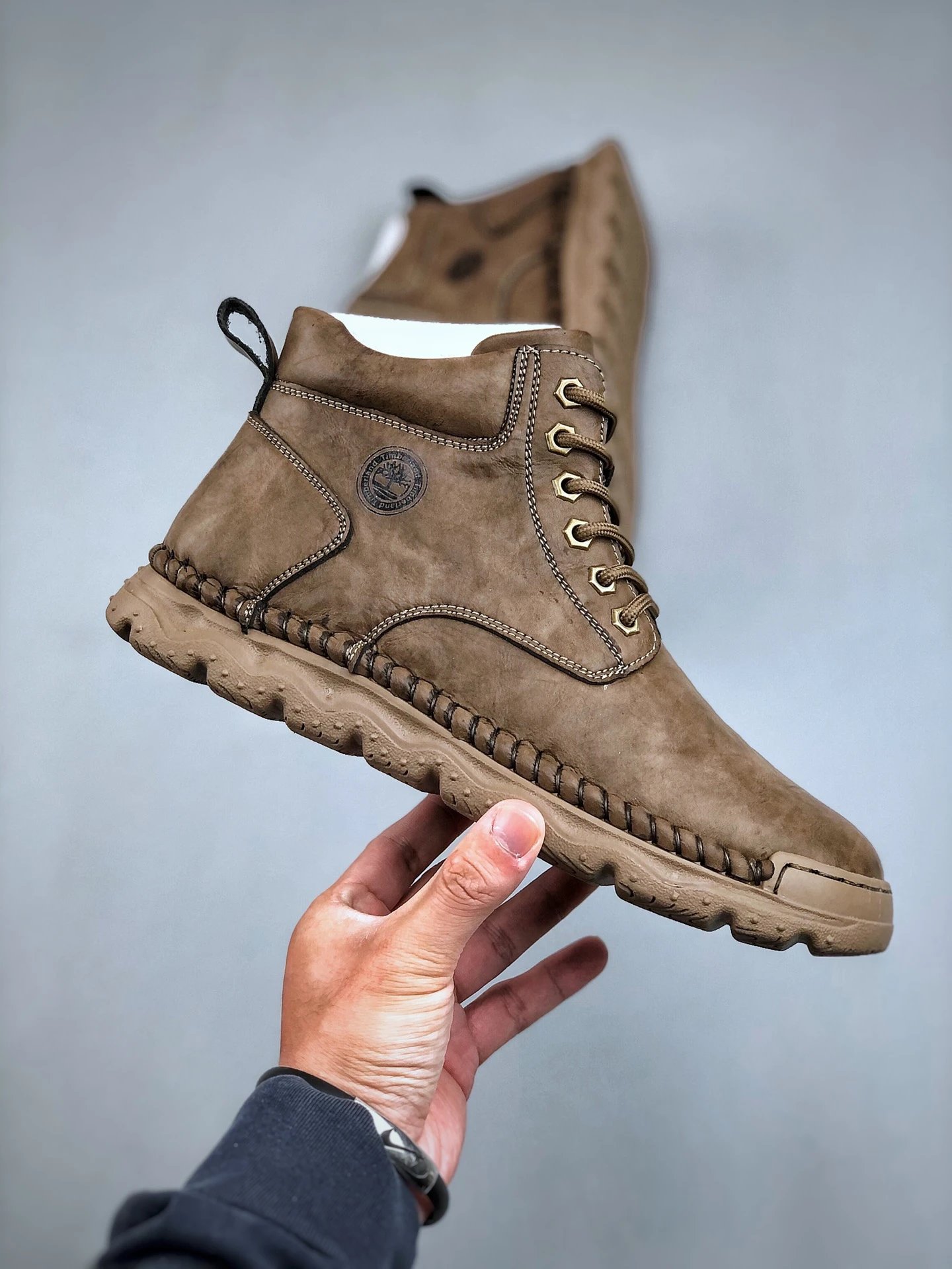 Premium Leather Waterproof Boots Ochre Brown - Gallery Image 4 - Detailed View