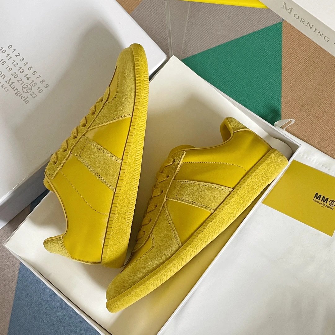 Maison Margiela MM6 Yellow German Trainers - Gallery Image 6 - Detailed View
