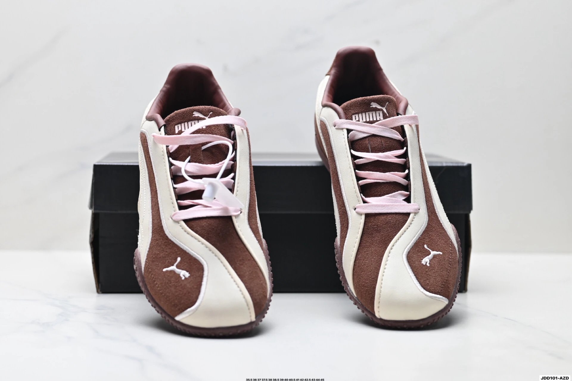 PUMA Bella V2 Leather Sneakers Brown White - Gallery Image 7 - Detailed View