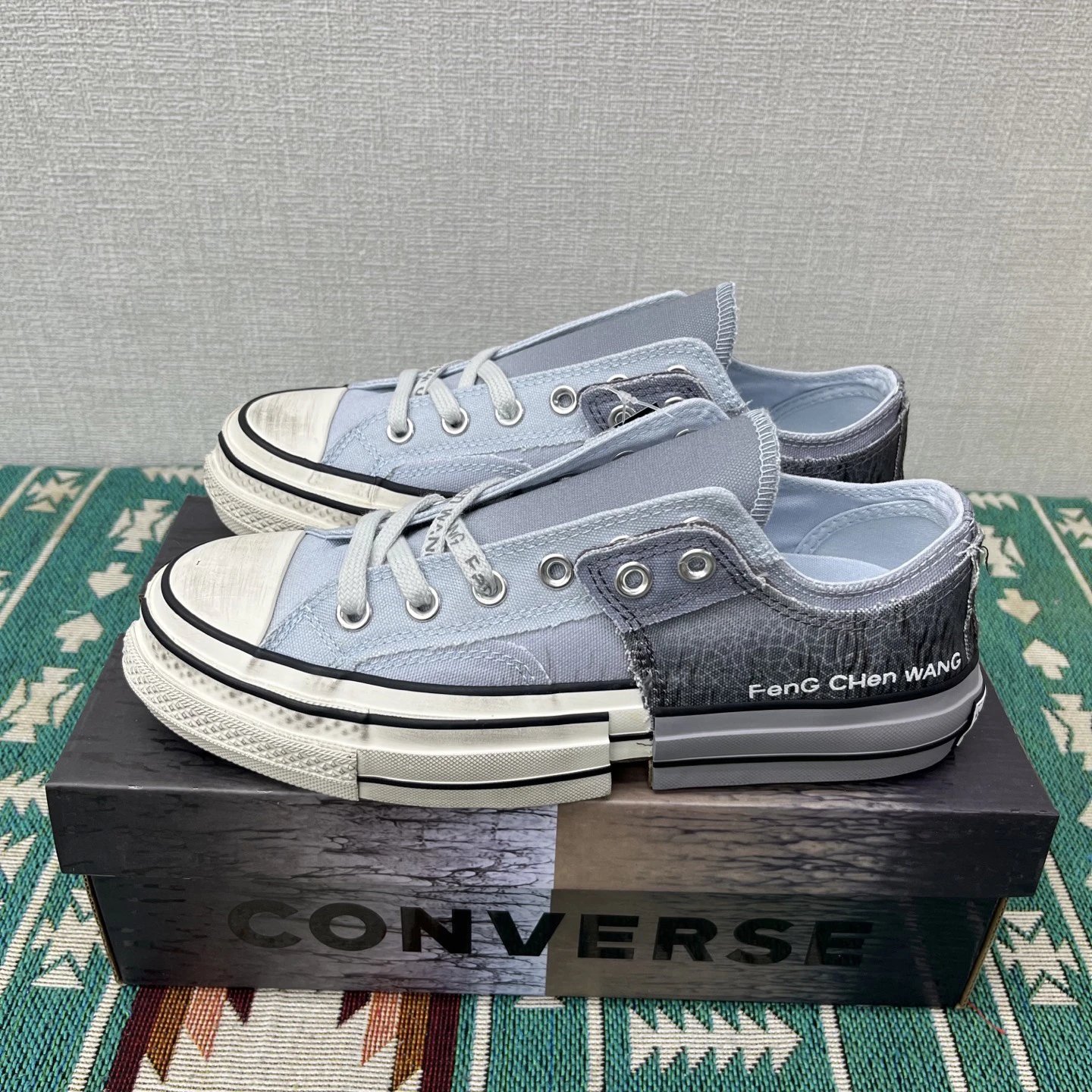 Deconstructed Canvas Low Top Sneakers Gradient Ash Blue - Converse - Cnfans - $44.52