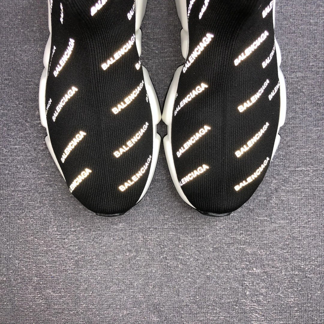 Speed Sock Sneakers Knit TPU Sole Reflective Black - Gallery Image 7 - Detailed View