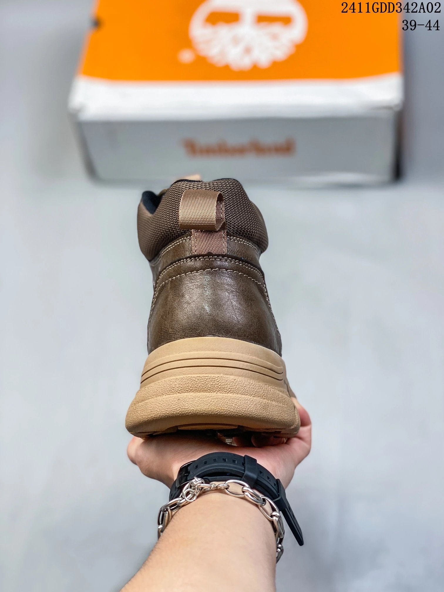 Premium Leather Boots in Taupe - Gallery Image 4 - Detailed View